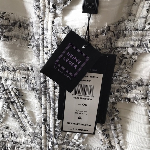 HERVE LEGER “Joseline” White Fringe Dress - Picture 6 of 7